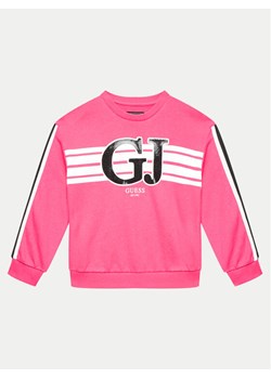 Guess Bluza J4YQ01 KA6R4 Różowy Regular Fit ze sklepu MODIVO w kategorii Bluzy dziewczęce - zdjęcie 182637971
