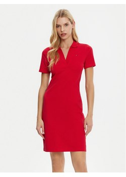 Tommy Hilfiger Sukienka codzienna WW0WW42567 Czerwony Slim Fit ze sklepu MODIVO w kategorii Sukienki - zdjęcie 182639302