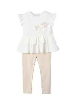 Mayoral Komplet t-shirt i legginsy 3704 Beżowy Regular Fit ze sklepu MODIVO w kategorii Komplety dziewczęce - zdjęcie 182639423
