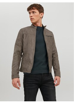Jack&Jones Kurtka z imitacji skóry Rocky 12147218 Szary Regular Fit ze sklepu MODIVO w kategorii Kurtki męskie - zdjęcie 182639510