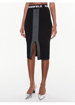 KARL LAGERFELD Spódnica ołówkowa 221W1325 Czarny Slim Fit ze sklepu MODIVO w kategorii Spódnice - zdjęcie 182639704