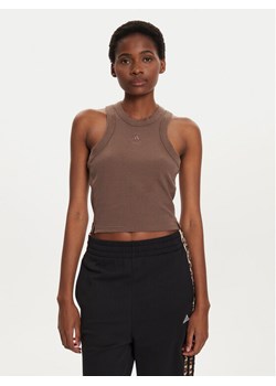 adidas Top Lounge IY6733 Brązowy Slim Fit ze sklepu MODIVO w kategorii Bluzki damskie - zdjęcie 182639964