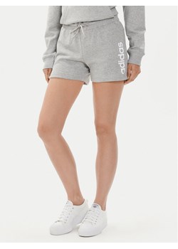 adidas Szorty sportowe Essentials Linear French Terry Shorts IC4443 Szary Slim Fit ze sklepu MODIVO w kategorii Szorty - zdjęcie 182640020