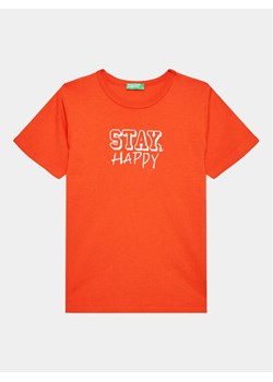 United Colors Of Benetton T-Shirt 3096G109K Czerwony Regular Fit ze sklepu MODIVO w kategorii T-shirty chłopięce - zdjęcie 182640083