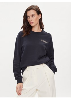 Tommy Hilfiger Bluza Gold Button WW0WW41235 Granatowy Regular Fit ze sklepu MODIVO w kategorii Bluzy damskie - zdjęcie 182640471