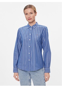 Tommy Hilfiger Koszula Baseball Stripe Regular Shirt WW0WW41155 Niebieski Regular Fit ze sklepu MODIVO w kategorii Koszule damskie - zdjęcie 182640533