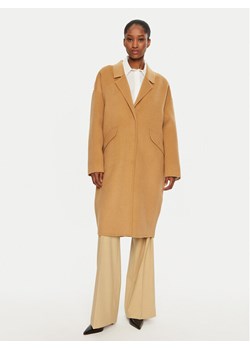 United Colors Of Benetton Płaszcz wełniany 28F7DN06B Beżowy Regular Fit ze sklepu MODIVO w kategorii Płaszcze damskie - zdjęcie 182640883