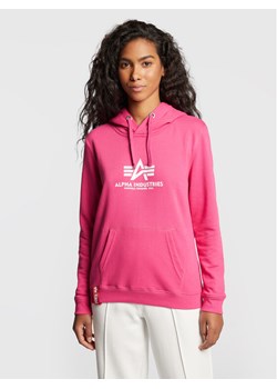 Alpha Industries Bluza New Basic 196032 Różowy Regular Fit ze sklepu MODIVO w kategorii Bluzy damskie - zdjęcie 182640902