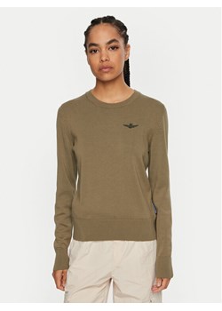 Aeronautica Militare Sweter 242MA1502DL506 Zielony Regular Fit ze sklepu MODIVO w kategorii Swetry damskie - zdjęcie 182640960