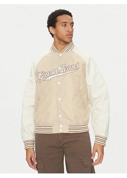 Guess Jeans Kurtka bomber M5GL32 WHAA2 Écru Regular Fit ze sklepu MODIVO w kategorii Kurtki męskie - zdjęcie 182641000