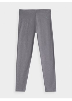 4F Legginsy 4FJAW23TTIGF093 Szary Slim Fit ze sklepu MODIVO w kategorii Spodnie dziewczęce - zdjęcie 182641290