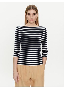 Tommy Hilfiger Bluzka New Cody WW0WW40589 Granatowy Slim Fit ze sklepu MODIVO w kategorii Bluzki damskie - zdjęcie 182641720