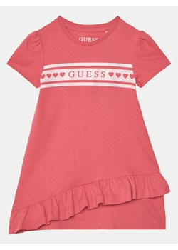 Guess Sukienka codzienna K5RK04 KA6W4 Różowy Regular Fit ze sklepu MODIVO w kategorii Sukienki dziewczęce - zdjęcie 182641744