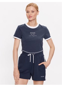 Guess T-Shirt Signature V3GI02 KBNW0 Granatowy Slim Fit - id: 0000302200245 - marki Guess - 182641781 Guess T-Shirt Signature V3GI02 KBNW0 Granatowy Slim Fit ze sklepu MODIVO w kategorii Bluzki damskie - zdjęcie 182641781