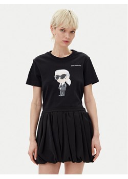 KARL LAGERFELD T-Shirt A1W17130 Czarny Regular Fit - id: 0000304770623 - marki Karl Lagerfeld - 182642100 KARL LAGERFELD T-Shirt A1W17130 Czarny Regular Fit ze sklepu MODIVO w kategorii Bluzki damskie - zdjęcie 182642100