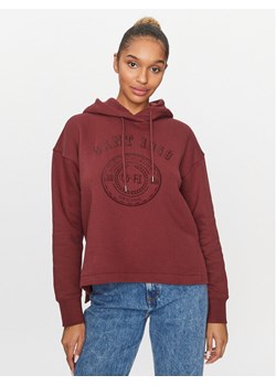 Gant Bluza Rel Tonal Graphic Hoodie 4200722 Bordowy Relaxed Fit ze sklepu MODIVO w kategorii Bluzy damskie - zdjęcie 182642573
