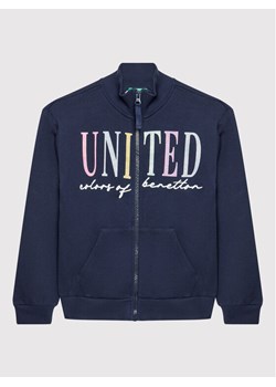 United Colors Of Benetton Bluza 3J68C500Q Granatowy Regular Fit ze sklepu MODIVO w kategorii Bluzy chłopięce - zdjęcie 182642633