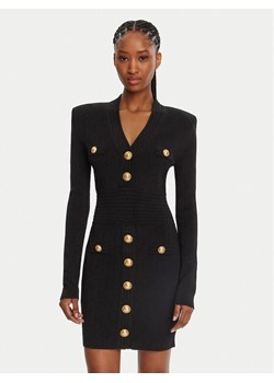 Balmain Sukienka dzianinowa DF1R8059KB07 Czarny Regular Fit ze sklepu MODIVO w kategorii Sukienki - zdjęcie 182642744
