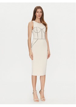 Elisabetta Franchi Sukienka koktajlowa AB-724-51E2-V440 Écru Slim Fit - id: 0000305004031 - marki Elisabetta Franchi - 182642954 Elisabetta Franchi Sukienka koktajlowa AB-724-51E2-V440 Écru Slim Fit ze sklepu MODIVO w kategorii Sukienki - zdjęcie 182642954