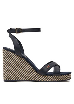 Tommy Hilfiger Sandały Im Raffia Sandal FW0FW08224 Granatowy ze sklepu MODIVO w kategorii Sandały damskie - zdjęcie 182643074
