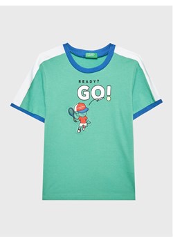 United Colors Of Benetton T-Shirt 3096G108L Zielony Regular Fit ze sklepu MODIVO w kategorii T-shirty chłopięce - zdjęcie 182643092