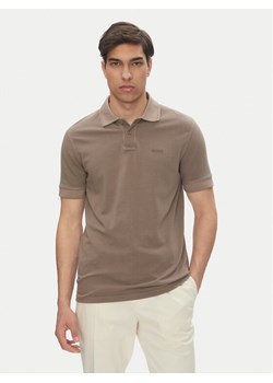 BOSS Polo Prime 50507813 Brązowy Regular Fit ze sklepu MODIVO w kategorii T-shirty męskie - zdjęcie 182643332
