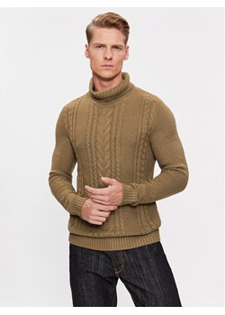 Jack&Jones Golf 12236315 Brązowy Regular Fit ze sklepu MODIVO w kategorii Swetry męskie - zdjęcie 182643500