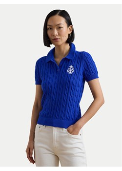 LAUREN RALPH LAUREN Polo 200957581002 Niebieski Slim Fit ze sklepu MODIVO w kategorii Bluzki damskie - zdjęcie 182643660