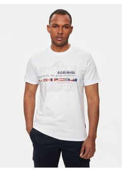 Napapijri T-Shirt S-Turin NP0A4HQG Biały Regular Fit ze sklepu MODIVO w kategorii T-shirty męskie - zdjęcie 182643711