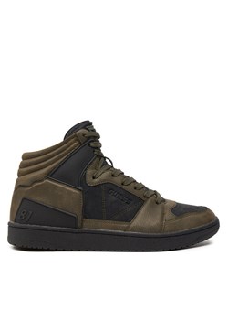 Guess Sneakersy Sava Mid FMTSAM PEL12 Zielony ze sklepu MODIVO w kategorii Buty sportowe męskie - zdjęcie 182643741