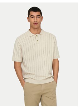 Only & Sons Polo Kent 22033463 Beżowy Regular Fit - id: 0000304953569 - marki Only & Sons - 182643853 Only & Sons Polo Kent 22033463 Beżowy Regular Fit ze sklepu MODIVO w kategorii T-shirty męskie - zdjęcie 182643853