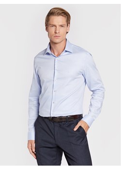 Calvin Klein Koszula K10K108427 Niebieski Fitted Fit ze sklepu MODIVO w kategorii Koszule męskie - zdjęcie 182643954