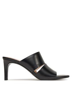 Calvin Klein Klapki Heel Mule 70 - Lth 2 Straps HW0HW02460 Czarny ze sklepu MODIVO w kategorii Klapki damskie - zdjęcie 182644181