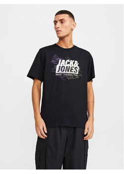 Jack&Jones T-Shirt Map Logo 12252376 Czarny Standard Fit ze sklepu MODIVO w kategorii T-shirty męskie - zdjęcie 182644213