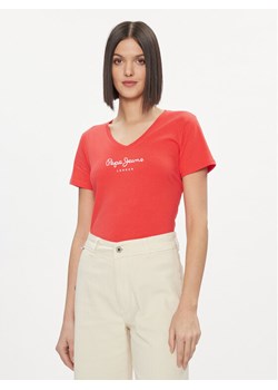 Pepe Jeans T-Shirt Wendy PL505482 Czerwony Regular Fit ze sklepu MODIVO w kategorii Bluzki damskie - zdjęcie 182644871