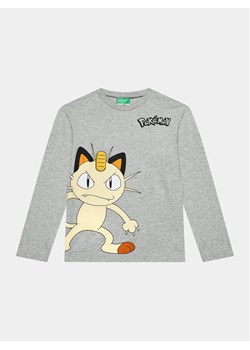 United Colors Of Benetton Bluzka POKEMON 3VR5C10GT Szary Regular Fit ze sklepu MODIVO w kategorii Bluzki dziewczęce - zdjęcie 182644933