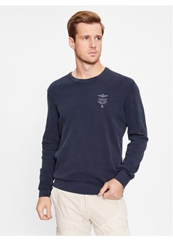 Aeronautica Militare Sweter 232MA1394L463 Granatowy Regular Fit ze sklepu MODIVO w kategorii Swetry męskie - zdjęcie 182645052