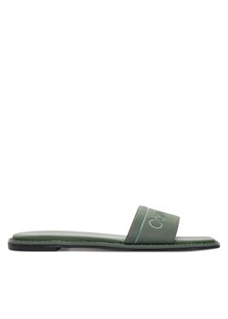 Calvin Klein Klapki Flat Slide He HW0HW01989 Zielony ze sklepu MODIVO w kategorii Klapki damskie - zdjęcie 182645623