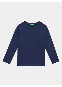 United Colors Of Benetton Bluzka 3I1XC10DB Granatowy Regular Fit - id: 0000303214913 - marki United Colors Of Benetton - 182645661 United Colors Of Benetton Bluzka 3I1XC10DB Granatowy Regular Fit ze sklepu MODIVO w kategorii T-shirty chłopięce - zdjęcie 182645661