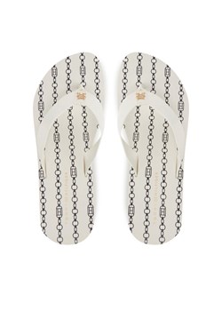 Tommy Hilfiger Japonki Im Th Chainprint Midwedge Sandal FW0FW08527 Biały ze sklepu MODIVO w kategorii Klapki damskie - zdjęcie 182645842