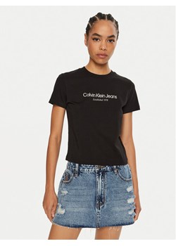 Calvin Klein Jeans T-Shirt J20J224914 Czarny Regular Fit ze sklepu MODIVO w kategorii Bluzki damskie - zdjęcie 182646123