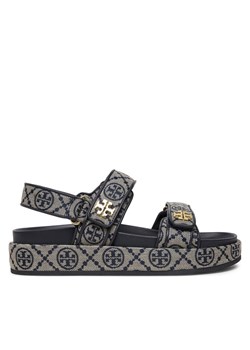 Tory Burch Sandały T Monogram Kira Sport 155154 Szary ze sklepu MODIVO w kategorii Sandały damskie - zdjęcie 182646134