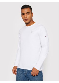 Pepe Jeans Longsleeve Original Basic 2 Long N PM508211 Biały Slim Fit ze sklepu MODIVO w kategorii T-shirty męskie - zdjęcie 182646234