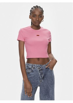 Hugo T-Shirt Deluisa_1 50508636 Różowy Slim Fit ze sklepu MODIVO w kategorii Bluzki damskie - zdjęcie 182646510