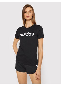 adidas T-Shirt Loungewear Essentials Logo GL0769 Czarny Slim Fit ze sklepu MODIVO w kategorii Bluzki damskie - zdjęcie 182646760