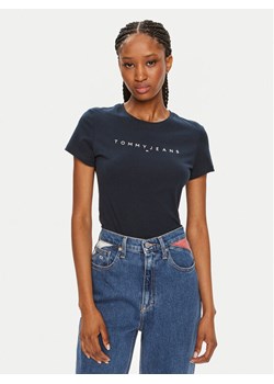 Tommy Jeans T-Shirt Linear DW0DW18398 Granatowy Slim Fit ze sklepu MODIVO w kategorii Bluzki damskie - zdjęcie 182646764