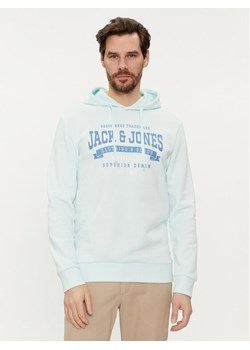 Jack&Jones Bluza Logo 12233597 Błękitny Standard Fit ze sklepu MODIVO w kategorii Bluzy męskie - zdjęcie 182646890