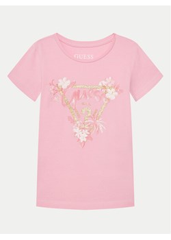 Guess T-Shirt K5GI14K6YW4 Różowy Regular Fit ze sklepu MODIVO w kategorii Bluzki dziewczęce - zdjęcie 182646951