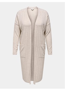ONLY Carmakoma Kardigan 15282289 Beżowy Regular Fit ze sklepu MODIVO w kategorii Swetry damskie - zdjęcie 182647624