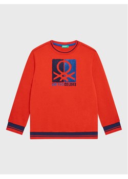United Colors Of Benetton Bluza 3J68C105S Czerwony Regular Fit ze sklepu MODIVO w kategorii Bluzy chłopięce - zdjęcie 182648562